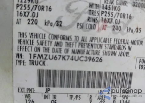 2004 Ford Explorer Sport Trac Adrenalin/Xls/Xlt z USA, uszkodzony, nr VIN 1FMZU67K74UC39626